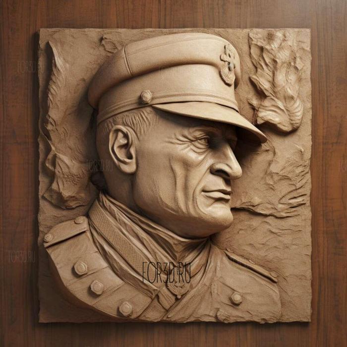 Benito Mussolini 1 stl model for CNC